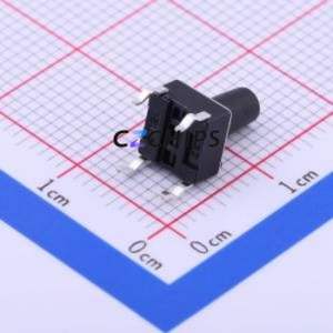 TC-1102-C-L-B Tactile Switch Through hole Component THT-4P,6x6mm Switch Single Pole Single Throw Round Button 2.6N Through Hole - Product Image 2