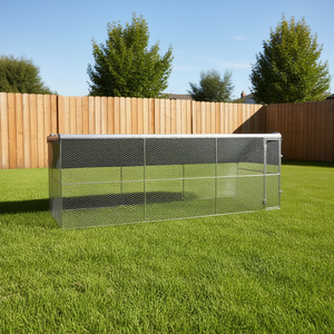 Jaula para Perros Plateada de Acero, 19.69 x 6.56 x 6.56 Pies, Jaula para Mascotas Resistente para Exteriores, con Cerradura, para Razas Grandes - Product Image 2