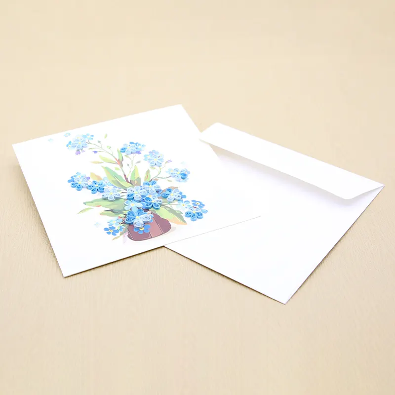 Fabrika fiyat toptan el yapımı tebrik kartı ile güzel renk zarflar japonya amerika