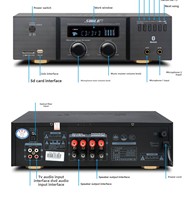 Amplificateur de son pour salon SHILE AV-2011B / Amplificateur de puissance Bluetooth à résistance fixe pour musique d'ambiance en salle de conférence