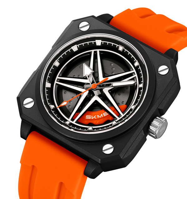 SKMEI 2362 Wheel Watch Dial Turn Luxury Quartz Watch Silicone Strap Sports Watch Fashion Style Trendy Waterproof