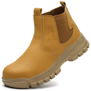 Bottes <span class=keywords><strong>de</strong></span> sécurité en cuir pour hommes anti-perforation, légères, avec embout en acier, anti-écrasement, pour soudeurs industriels - Product Image 1