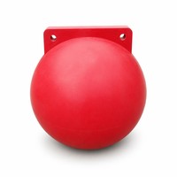 Boya Roja Oceánica Anticorrosiva OEM PE de 1000 mm con Doble Anclaje, Esfera de Un Metro para Defensa Marítima, Barrera Contra Derrames y Minería Submarina