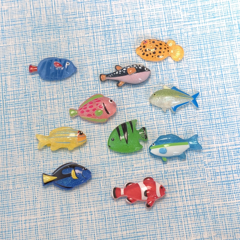 Mini Resin Fish Miniature Figurines Flatback