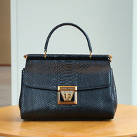 Sac fourre-tout portable de grande capacité à motif serpent uni de style européen et américain avec fermeture à vis