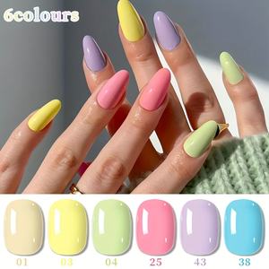 6 pièces/SET Gel à ongles couleurs macaron 0,24 oz, couleurs vives et éclatantes, parfait pour les salons de manucure familiaux - Product Image 1