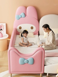 Letto impiombato per bambini in legno letto principessa della ragazza singola con Guardrail allargato piccolo letto della camera da letto - Product Image 2