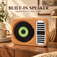 Lecteur CD rétro pour la maison avec haut-parleur intégré, entrée audio sans fil, télécommande et radio FM pour salon, chambre ou bureau