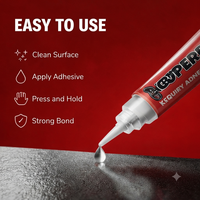 Colle instantanée One Drop, séchage rapide, adhérence forte, colle cyanoacrylate pour bois, plastique, caoutchouc, cuir