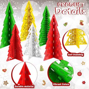 เครื่องประดับต้นคริสต์มาสไม้กลวง 3 มิติ แบบหลายชั้น สีสันสดใส ตั้งโชว์ได้เอง ตกแต่งภายใน - Product Image 1