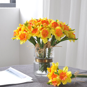 Rifornimento della fabbrica a buon mercato PU narciso fiori fascio di narciso artificiale vero tocco narciso per la vendita - Product Image 3