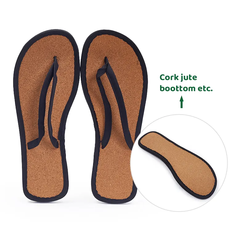 Umwelt freundliche Flip Flops Umwelt freundliche Hausschuhe aus Palm kork material Einweg-Spa-Reise strand Soft Flip Flops Hotel pantoffeln