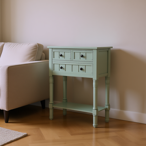 Mesa consola estrecha con tres cajones y estante inferior, mesa delgada para sofá para sala de estar, fácil montaje - Product Image 2