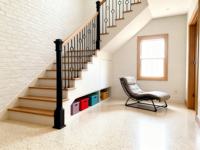 Balustre d'escalier en fer forgé de forme circulaire double noir, blanc et or de 44 pouces, style européen, garde-corps de balcon pour villa