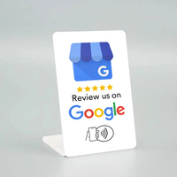 Soporte de mesa NFC acrílico personalizado Google Review Display Qr Code para restaurante menú Instagram Facebook Whatsapp Linkedin