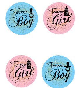 24 Azul Rosa Hot Stamping Stickers Team Boy Team Girl Género Fiesta Pegatinas Votación Pegatinas - Product Image 5