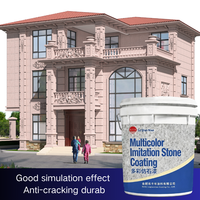 Peinture imitation pierre sable pour murs extérieurs de villa, résistante aux UV, revêtement granitique
