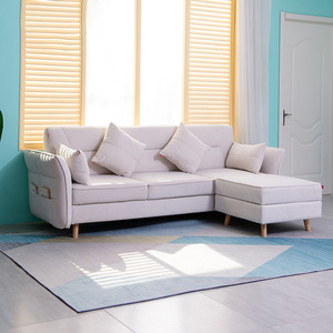 Sofá Moderno Minimalista en Forma de L de Tres Plazas, Muebles Modulares para Sala de Estar con Chaise Longue, Diseño Personalizable - Product Image 1