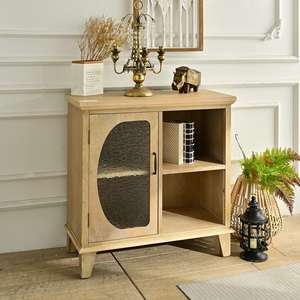 Meuble de rangement antique en bois massif INNOVA Home Living Room Farmhouse Accent avec porte vitrée pour entrée, appartement, hôtel - Product Image 2