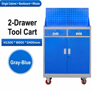 Carrello Portautensili Professionale <span class=keywords><strong>a</strong></span> 5 Cassetti e 1 Porta in Metallo, Armadio Portautensili Pesante in Acciaio Laminato <span class=keywords><strong>a</strong></span> Freddo con Banco da Lavoro e Pannello Forato - Product Image 4