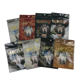 Custom Printed Mini Zip lock Soft Plastic Flat Bags capsule medicine vitamin zipper Packaging Bag