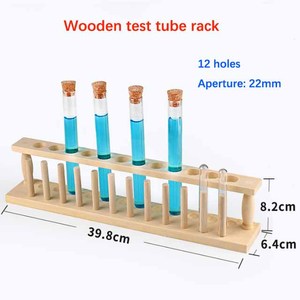 Support de tubes <span class=keywords><strong>à</strong></span> <span class=keywords><strong>essai</strong></span> <span class=keywords><strong>en</strong></span> <span class=keywords><strong>bois</strong></span> pour usage <span class=keywords><strong>en</strong></span> laboratoire, 6, 8, 10 ou 12 trous - Product Image 5
