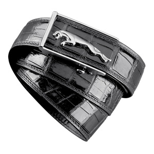 Cinturón de hombre hecho a mano en Tailandia, de piel de cocodrilo, con hebilla automática de acero, estilo casual de negocios, de lujo ligero con diseño de guepardo. - Product Image 5