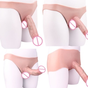 Conjunto de Pene Hueco Usable, Pantalones de Cuero con Simulación de Pene, Silicona Suave de una Pieza, Productos para Adultos con Pene Agrandado - Product Image 1