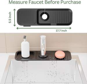 New Custom Eco-friendly Reusable Heat Resistant Silicone Faucet <b>Splash</b> <b>Guard</b> with Absorbent Mat for <b>Kitchen</b> <b>Sink</b> - Product Image 3