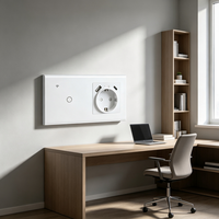 Interruptor de Pared Inteligente WiFi UBARO Tuya con Enchufe Schuko Europeo, USB Tipo C, Monitor de Energía, Panel Táctil de Vidrio Templado, Compatible con Control por Voz