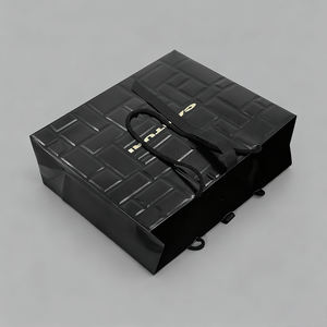 Sacs en papier personnalisés de luxe avec impression dorée brillante, emballage cadeau, emballage de vêtements, poignée découpée, sacs à emporter, vente en gros - Product Image 6