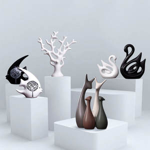 زخارف غزال سيراميك الشمال منزلية إبداعية لتسخين التلفزيون وخزانات النبيذ للهدايا المنزلية بالجملة - Product Image 1