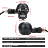 Luz Intermitente LED de 12V para Motocicleta con Diseño de Calavera, Luz de Advertencia LED de Doble Color Blanco y Amarillo, Mini Lámpara de Conducción para Sistema de Iluminación de Moto