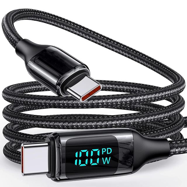 Custom Bio Type-c Data Cable Fast Charging 100w Digital Display Usb-c to Type-c Braided Cord Charger Usb Cable  for Macbook