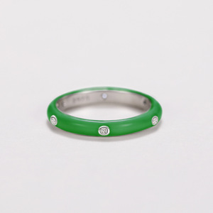 Anelli di Moda F1722 con Zirconia Cubica, Gioielli Unisex con Pietra Rotonda Colorata - Product Image 2