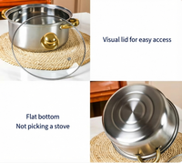 XINGWANG Ensemble de 12 casseroles en acier inoxydable avec bouilloire, batterie de cuisine antiadhésive, ensemble de casseroles à fond plat, marmite à soupe, ensemble de batterie de cuisine en métal
