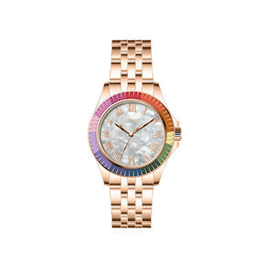Reloj de Moda para Mujer, Correa de Aleación, Movimiento de Cuarzo, Bisel Iridiscente, Esfera de Cristal, Resistente al Agua, para Fiestas, Negocios y Uso Diario - Product Image 3