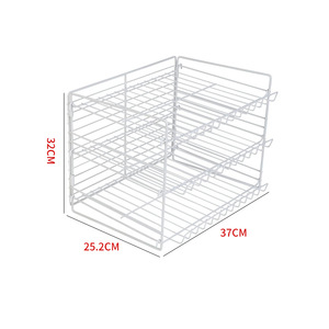 Canned Food <b>Storage</b> <b>Rack</b> 3 Tier White <b>Wire</b> Kitchen Organizer Shelf For Pantry Cabinet Use - Product Image 5