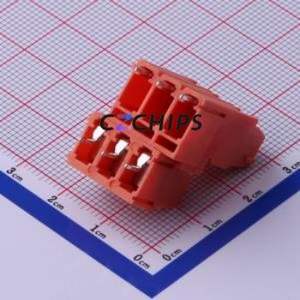 DB128A-5.0-2*3P-OG-S Screw Terminal Block Through hole Component (THT),P=5mm Connector 2x3P 5mm Red Through Hole - Product Image 2