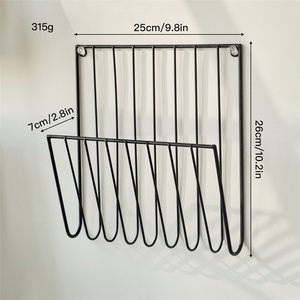 Estante de Almacenamiento de Libros y Periódicos Rectangular de Madera Minimalista Moderno para Montar en la Pared para Sala de Estar - Product Image 5