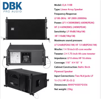 DBK Système de Haut-parleurs Line Array Passifs 10 Pouces Combo avec Deux Subwoofers 15 Pouces pour Scène et Églises