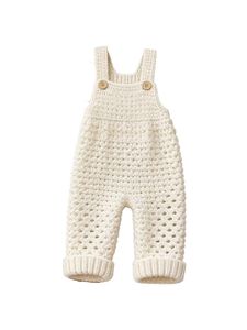 <span class=keywords><strong>Salopette</strong></span> bébé unisexe en coton ajouré <span class=keywords><strong>au</strong></span> <span class=keywords><strong>crochet</strong></span> avec fermeture boutonnée, tricot doux pour nourrisson - Product Image 1