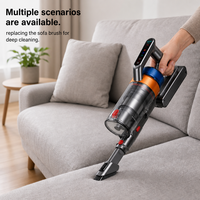 Aspirateur balai sans fil, 400W 30KPA, 50 min d'autonomie, support mural autoportant pour rangement, brosse anti-emmêlement, batterie amovible