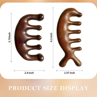 Holzkamm mit individuellem Logo aus natürlichem Sandelholz zur Kopfhautmassage für Haarwachstum, breitzahniger Holzkamm für Frauen und Männer