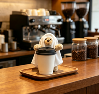 Ornement de tasse en peluche Ours Fantôme, Décoration d'Halloween Ours Fantôme, Housse mignonne en peluche pour tasse à café, Décoration de table festive