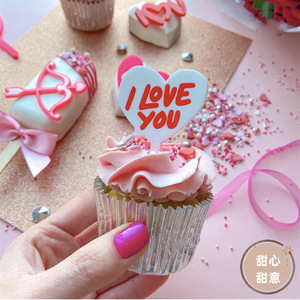 Adorno de acrílico para cupcakes con forma de corazón, para el Día de San Valentín, con diseño de miel y dulzura, para decoración de fiestas de cumpleaños. - Product Image 2