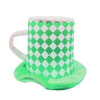 Chapeau de fête bavarois amusant Dairui Oktoberfest avec poignée en forme de chopes de bière, bleu et blanc à carreaux, en mousse pelucheuse polyester/coton, unisexe adulte