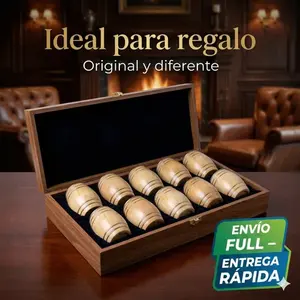 Vasos de chupito de madera The Barrel House, 3 oz, interior de aluminio, paquete de 10, estilo vintage, para cócteles y fiestas. - Product Image 3