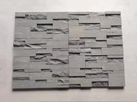 Panneau de revêtement mural en ardoise grise à face fendue en graphite, sablée, pour cuisine extérieure et salle de cinéma