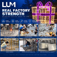 Boîte cadeau Luming de 350 cm de haut avec éclairage LED et cadre en aluminium peint pour motif lumineux de Noël